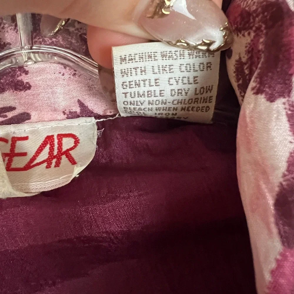 Vintage‎ 1990s Windbreaker Jacket Womens S Abstract Pink Retro Nylon